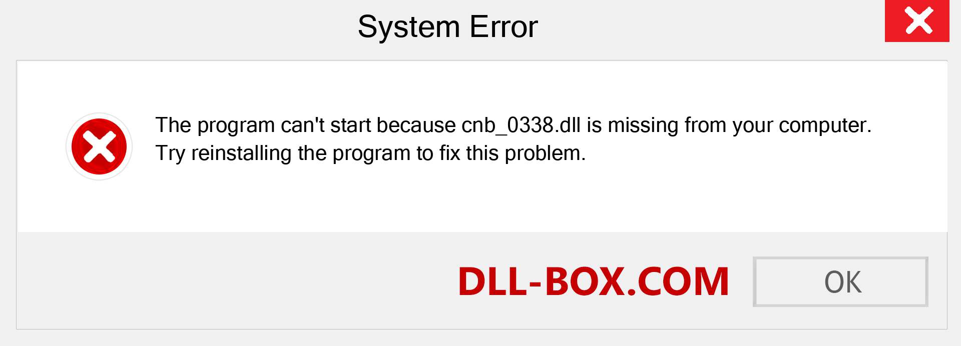  cnb_0338.dll file is missing?. Download for Windows 7, 8, 10 - Fix  cnb_0338 dll Missing Error on Windows, photos, images