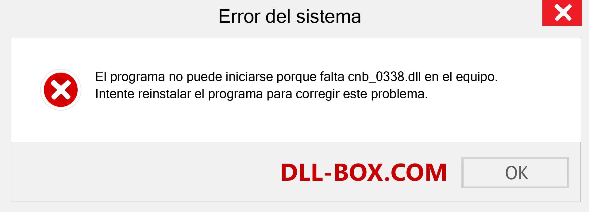 ¿Falta el archivo cnb_0338.dll ?. Descargar para Windows 7, 8, 10 - Corregir cnb_0338 dll Missing Error en Windows, fotos, imágenes